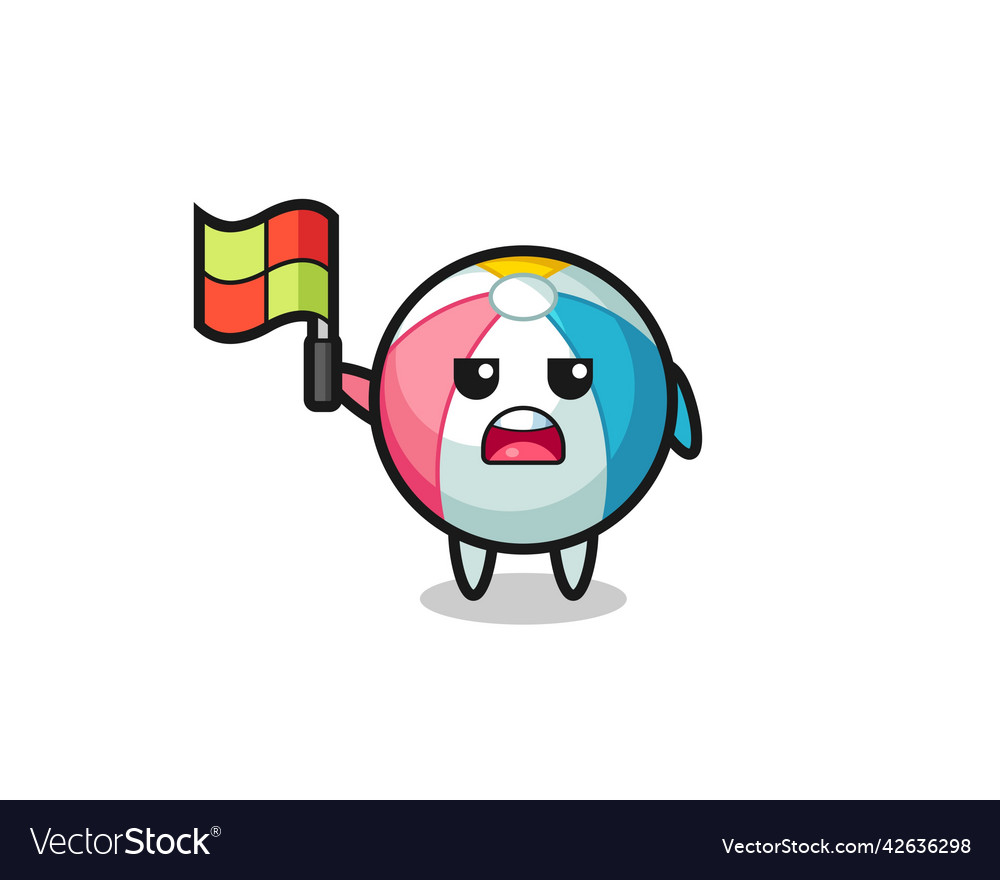 Beach ball character as line judge putting