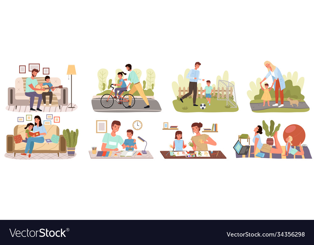 Care trust and support between parents Royalty Free Vector