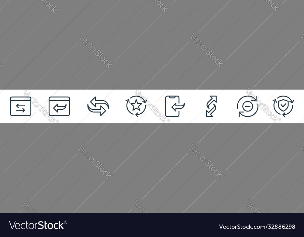 Data transfer line icons linear set quality vector image Data transfer line icons linear set quality