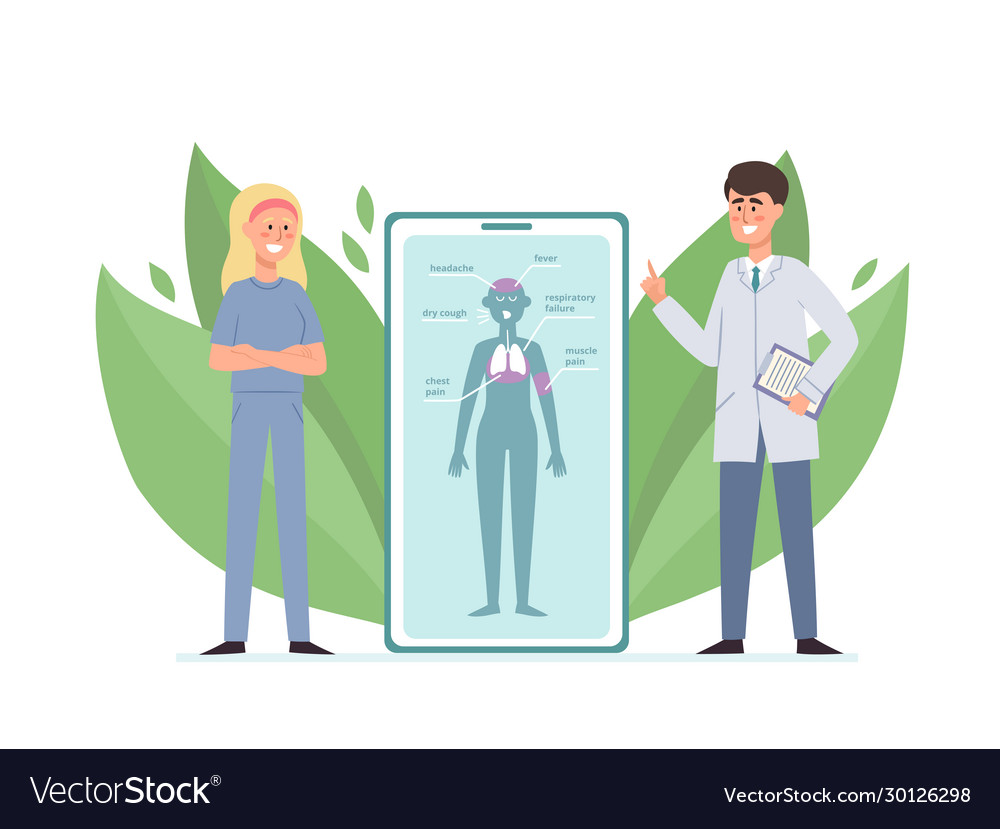 Doctors with symptoms Royalty Free Vector Image