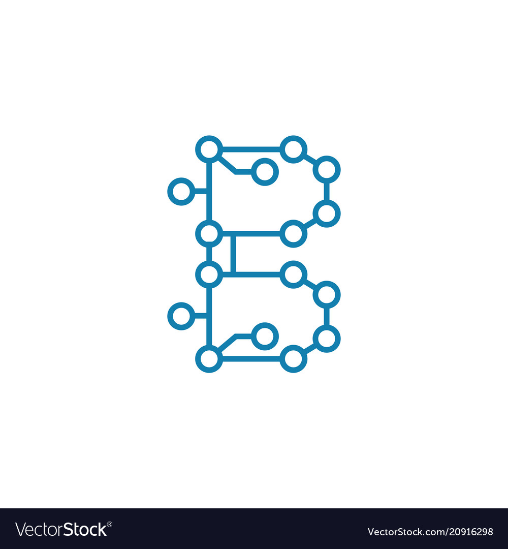 Electronic circuit linear icon concept vector image Electronic circuit linear icon concept