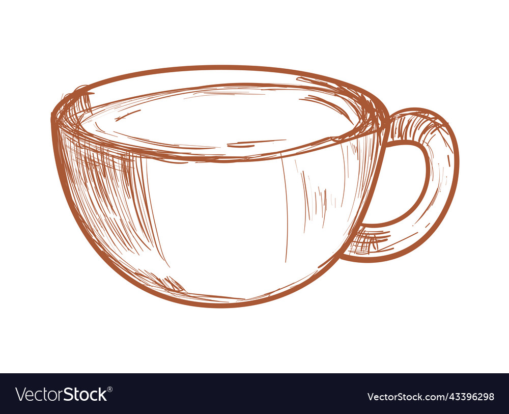 Empty cup ceramic Royalty Free Vector Image VectorStock