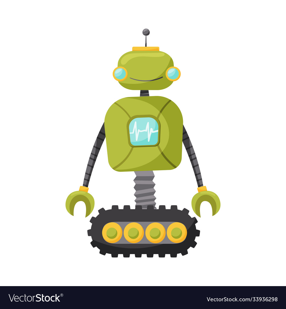 Funny standing humanoid or robot with antenna Vector Image