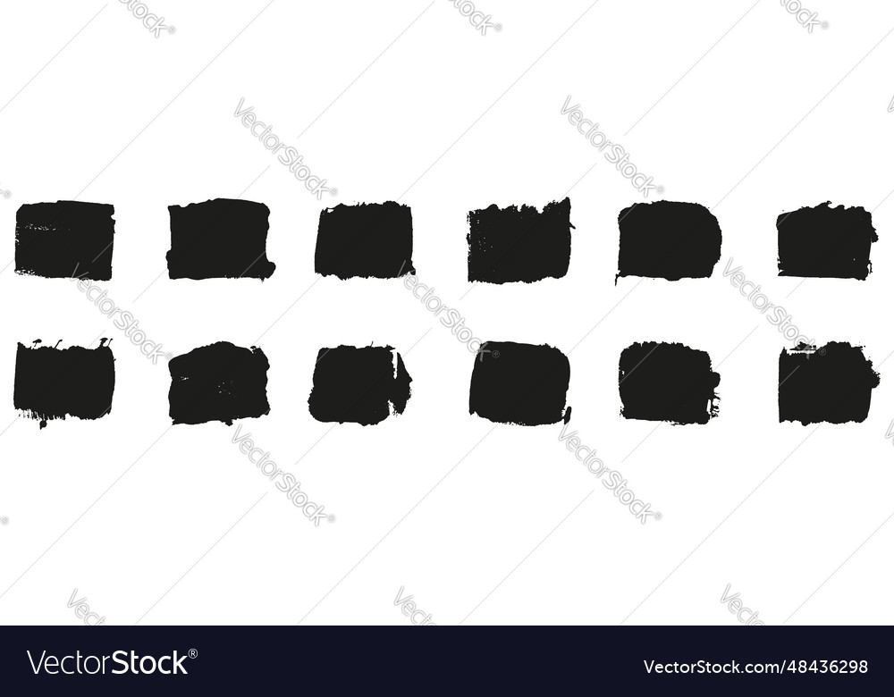 Grungy paintbrush in rectangle shape square