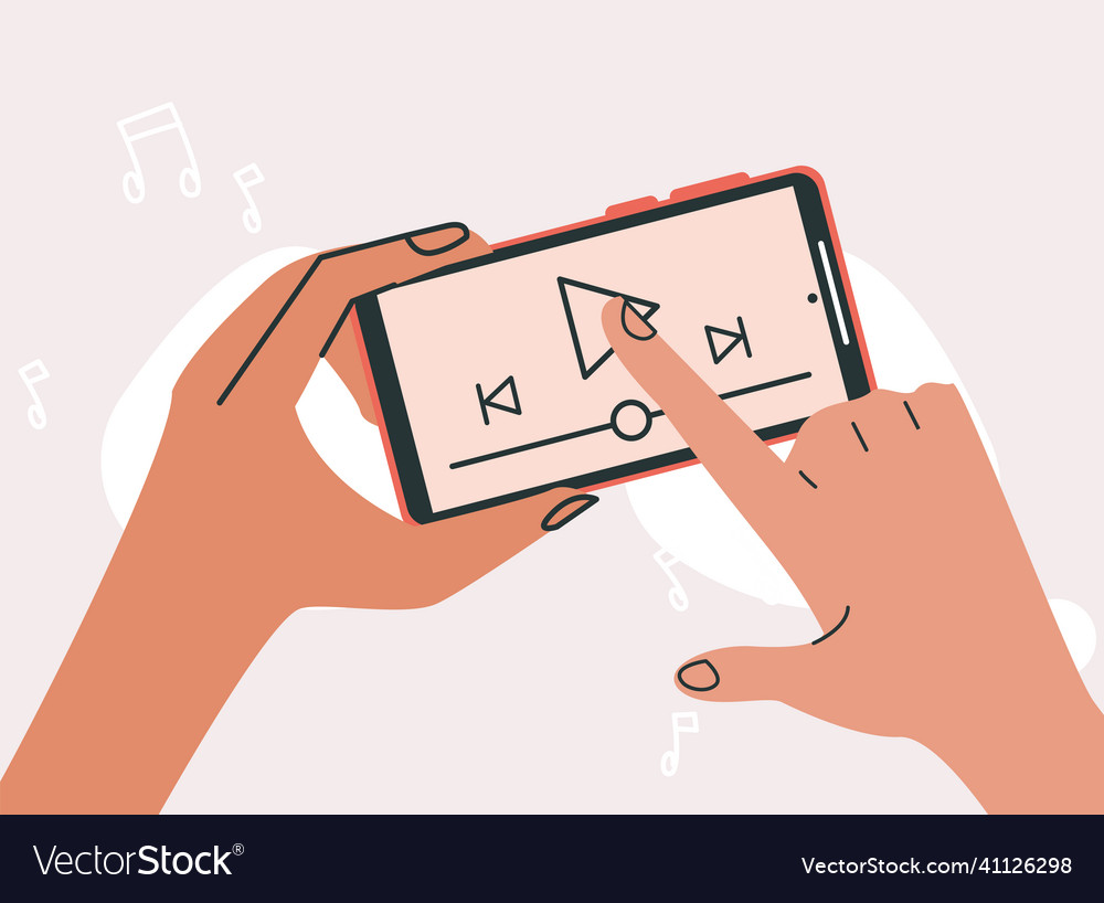 Hands using smartphone