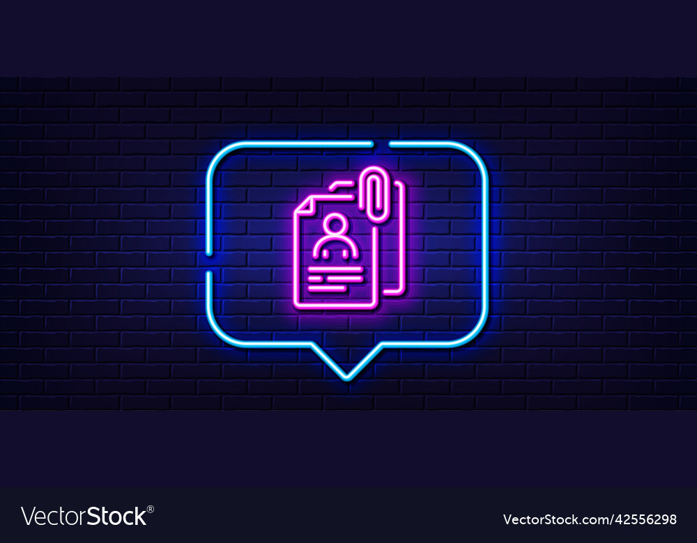 Interview documents line icon cv file attachment vector image Interview documents line icon cv file attachment