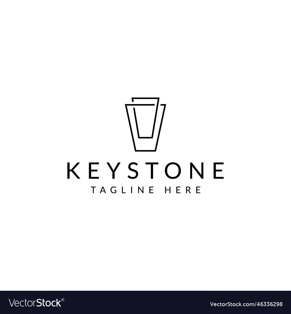 Keystone line logo design Royalty Free Vector Image