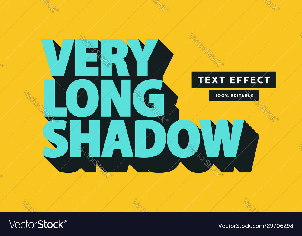Retro long shadow text effect editable