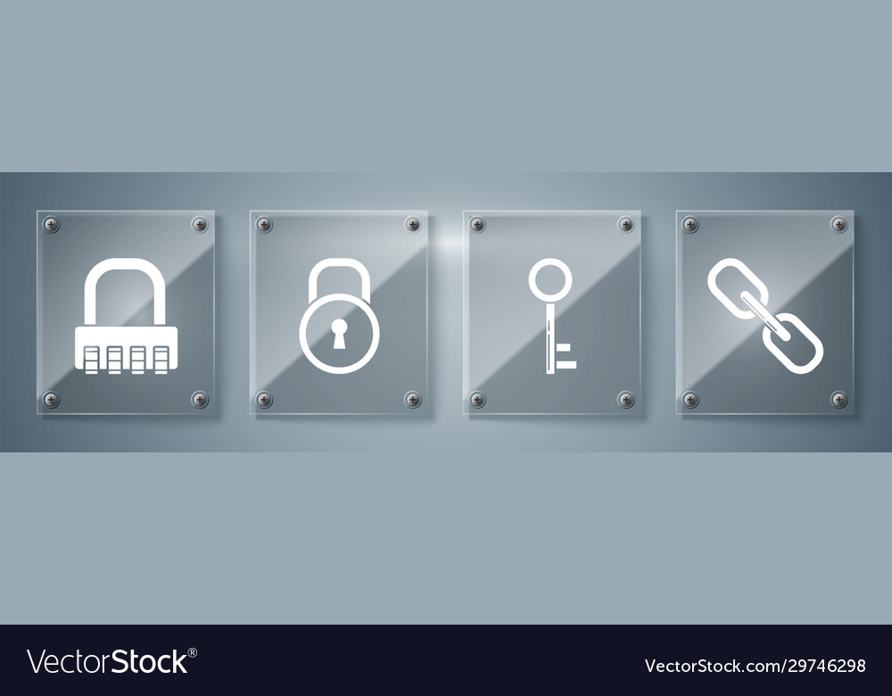 Set chain link key lock and safe combination