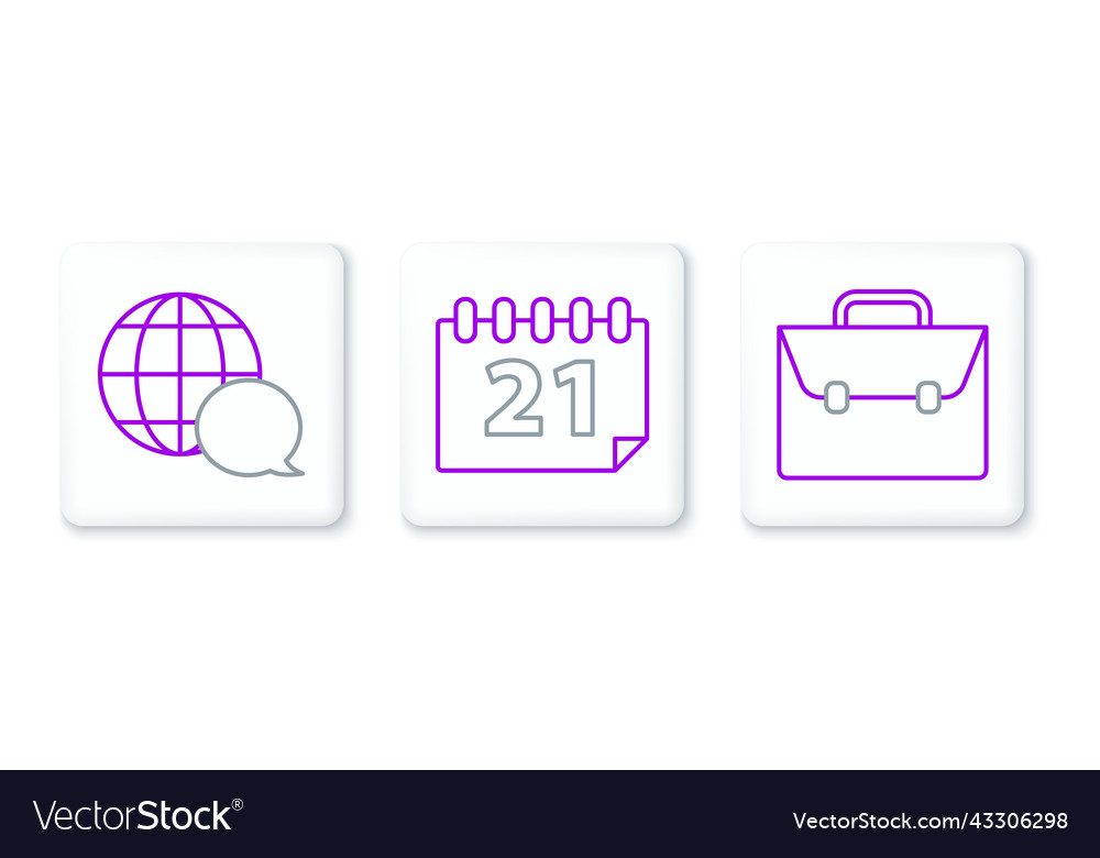 Set line briefcase world map made from speech Vector Image Set line briefcase world map made from speech