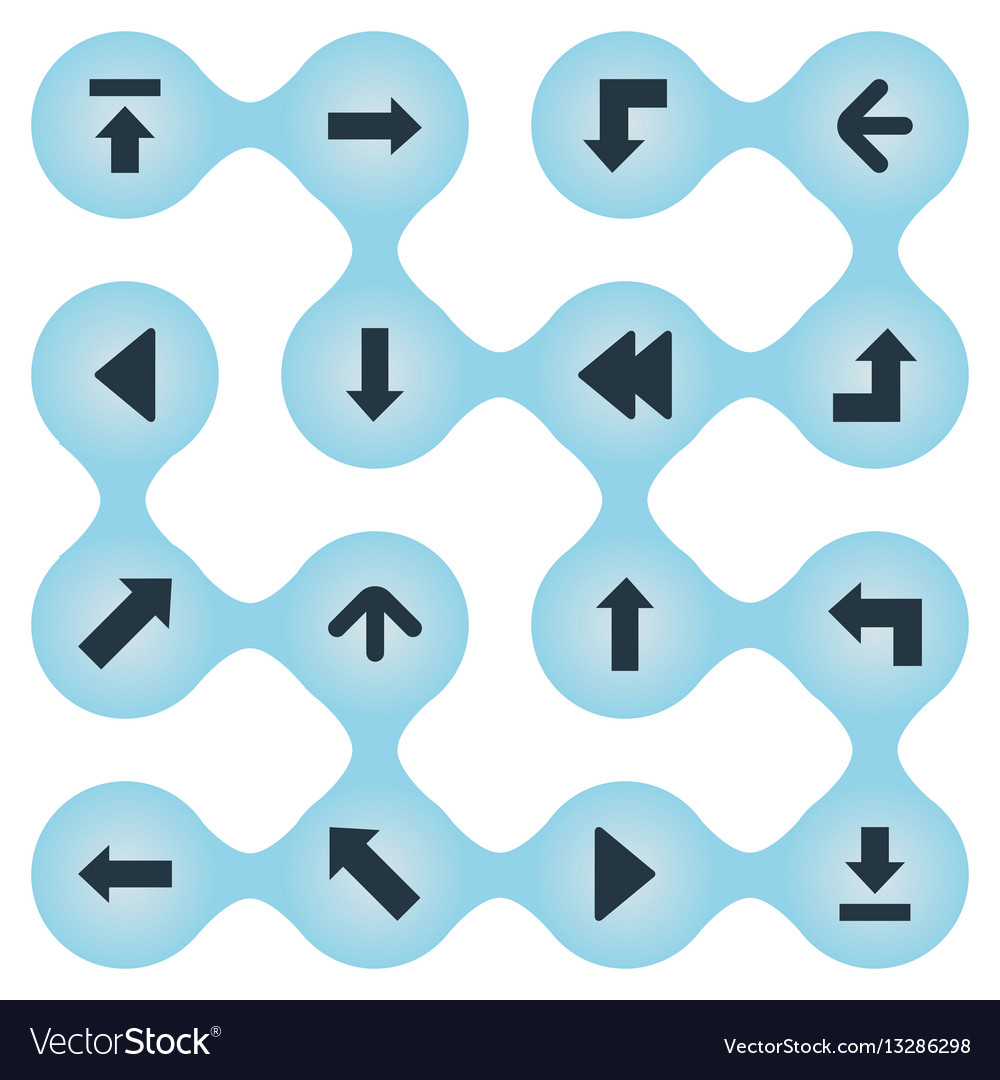 Set von 16 einfachen Zeiger-Symbolen finden Sie vector image Set von 16 einfachen Zeiger-Symbolen finden Sie