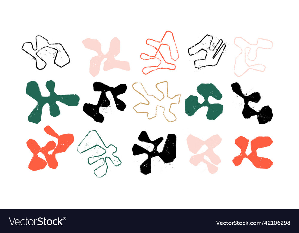 Set of abstract objects unusual shapes Vector Image Set of abstract objects unusual shapes