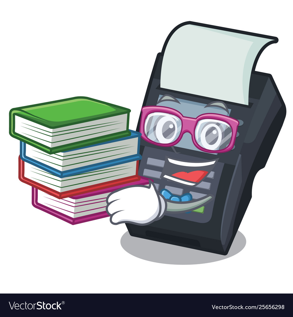 Student with book edc machine on character Vector Image Student with book edc machine on character