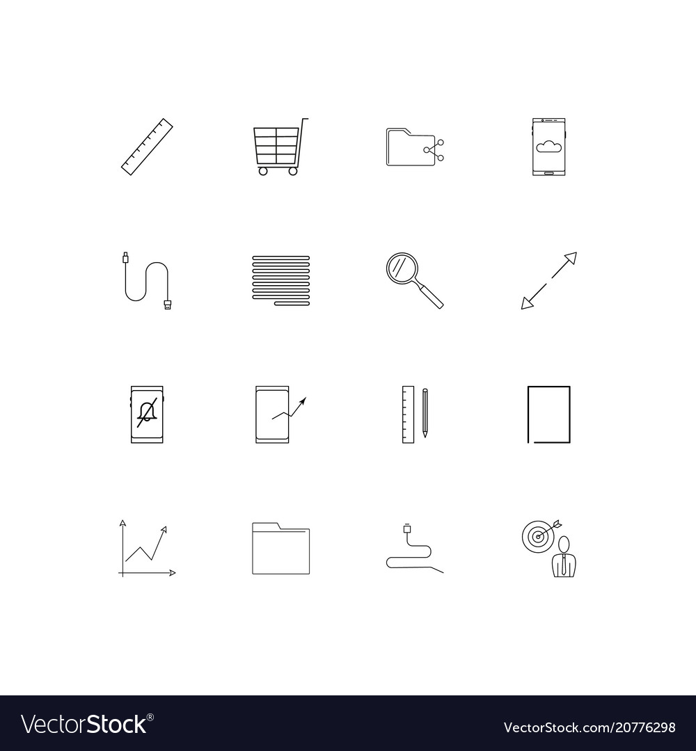 Web linear thin icons set outlined simple