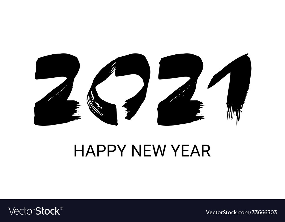 2021 black grunge lettering and hand drawn numbers