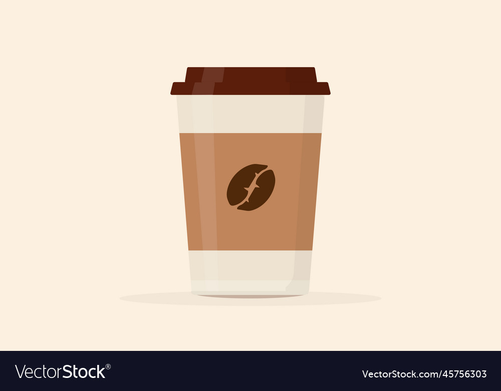 A cup of coffee in paper cup with lid Royalty Free Vector