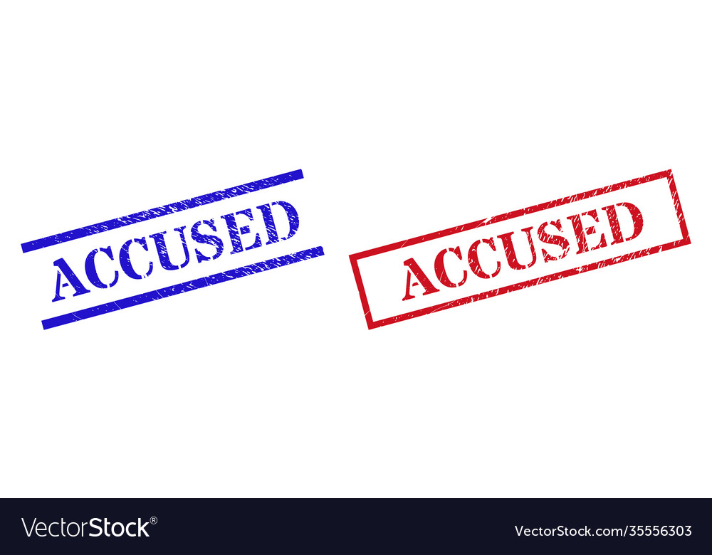 Accused Textured Scratched Stamp Seals Royalty Free Vector