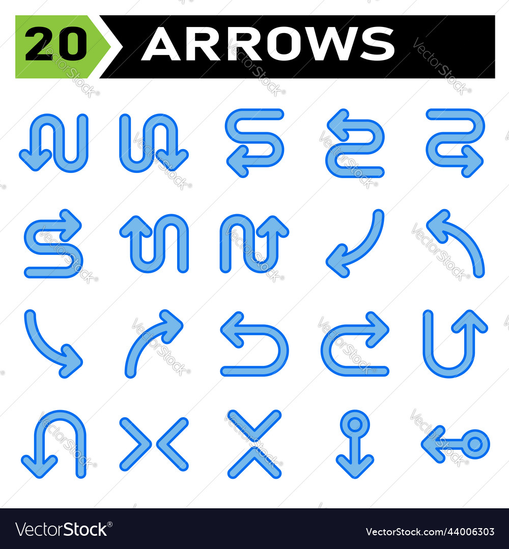 Arrows icon set include arrow right