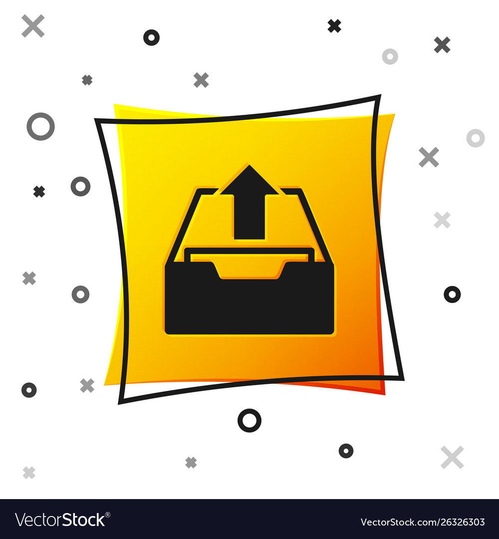 Black upload inbox icon isolated on white vector image Black upload inbox icon isolated on white