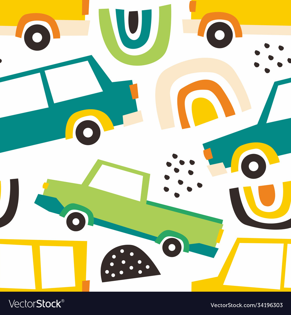 Car abstract shape seamless pattern background