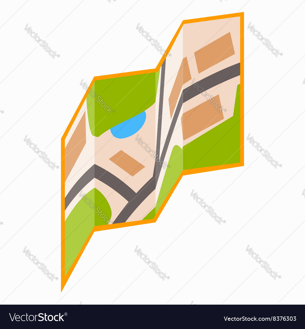 City Map Icon Isometric 3d Style Royalty Free Vector Image