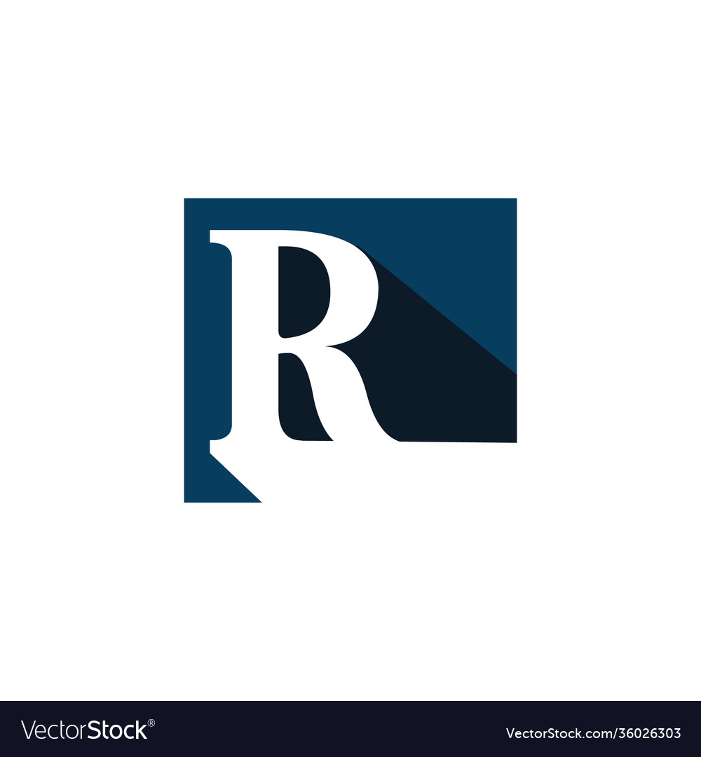 Collection design letter r on square shape