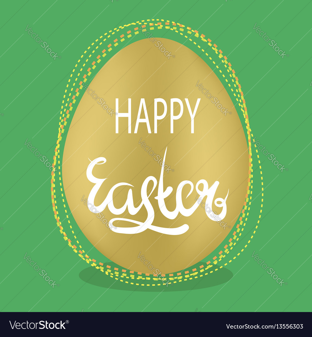 Easter egg and lettering spring greeting card