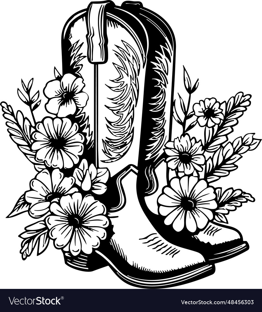Blumen Cowboy Stiefel