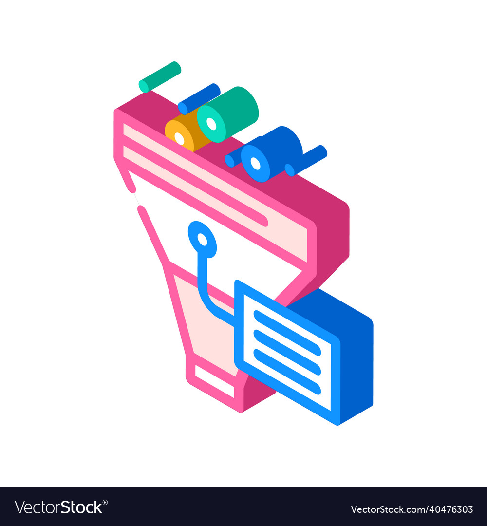 Funnel filter data science isometric icon