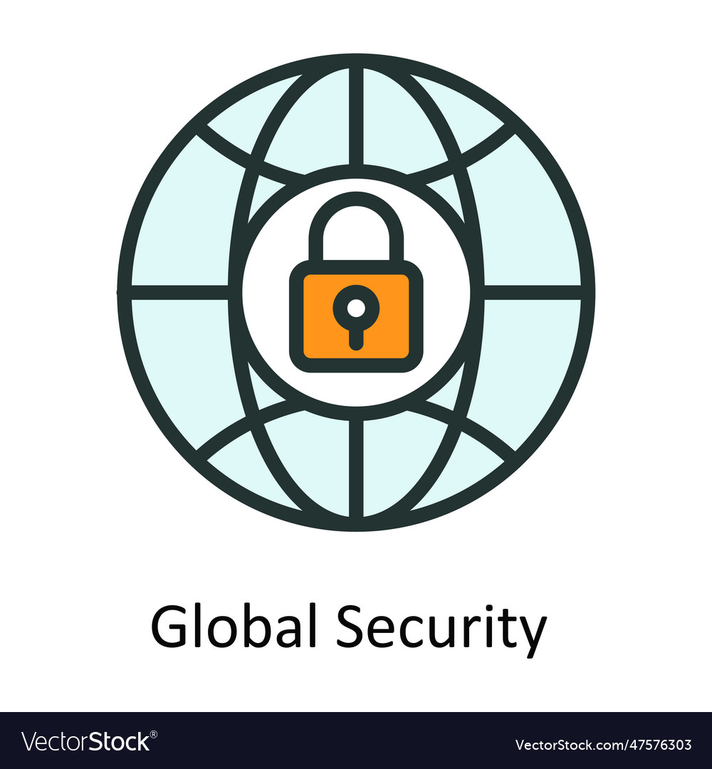 Global security fill outline icon design i
