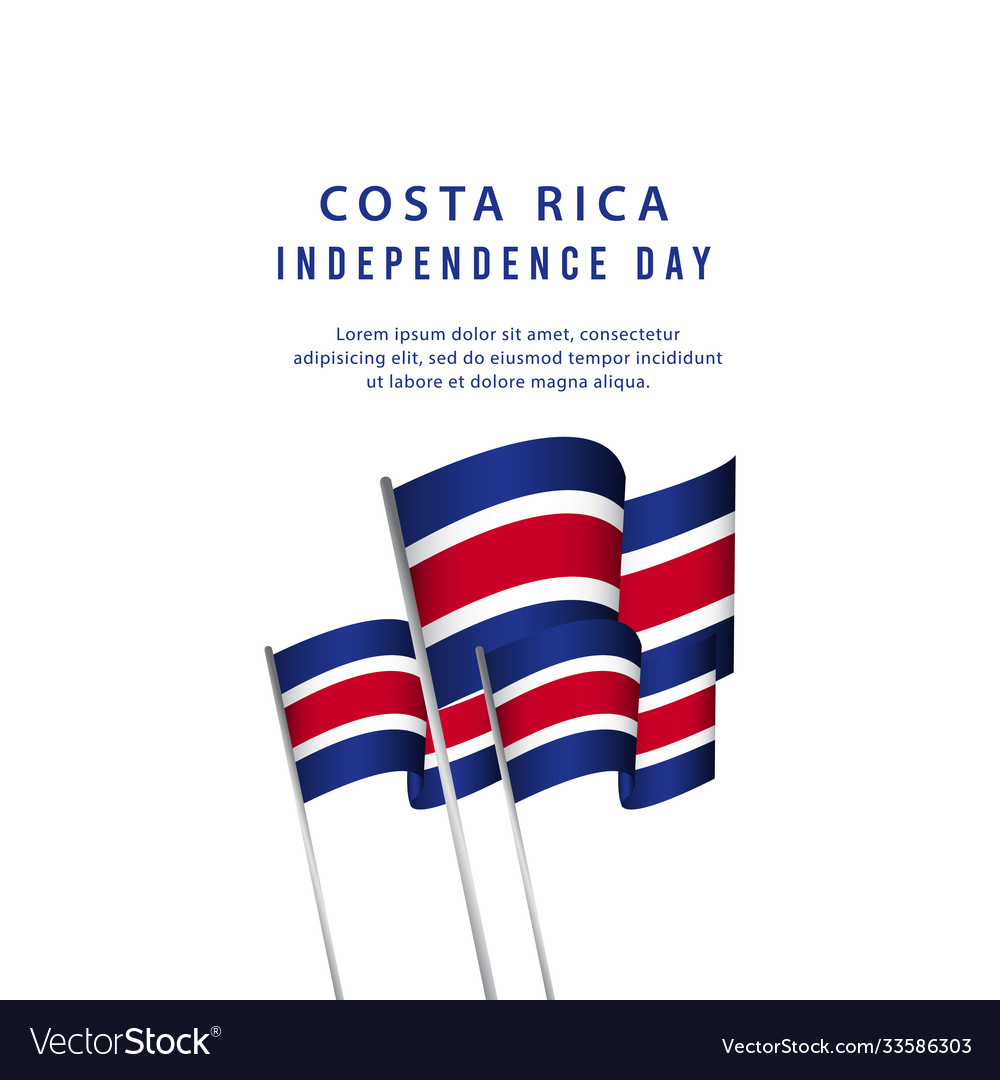 Happy costa rica independence day poster template