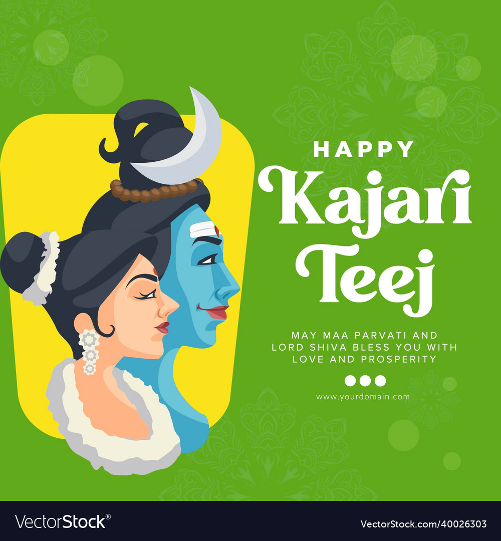 Happy kajari teej banner design Royalty Free Vector Image