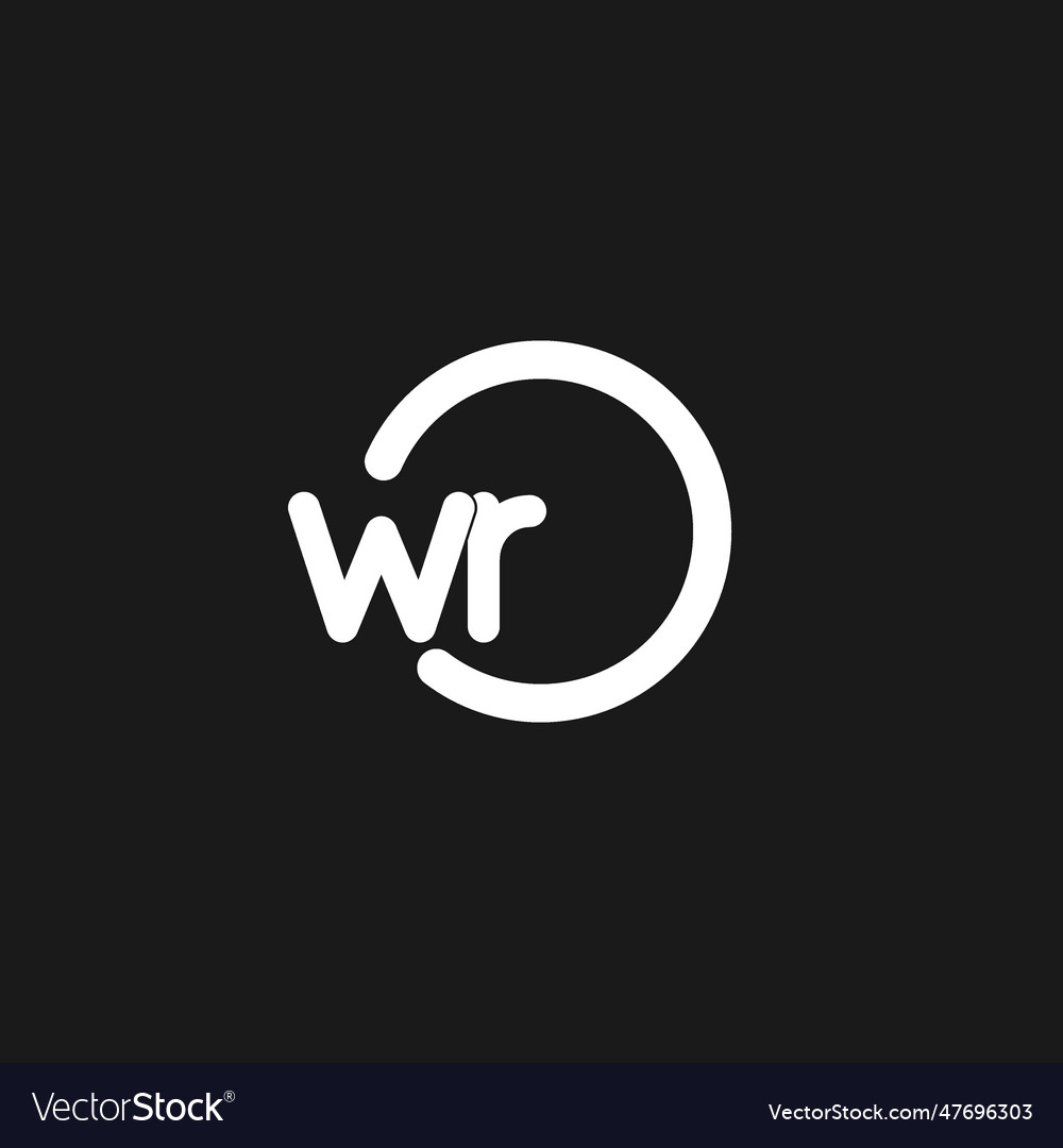 Initials wr logo monogram with simple circles