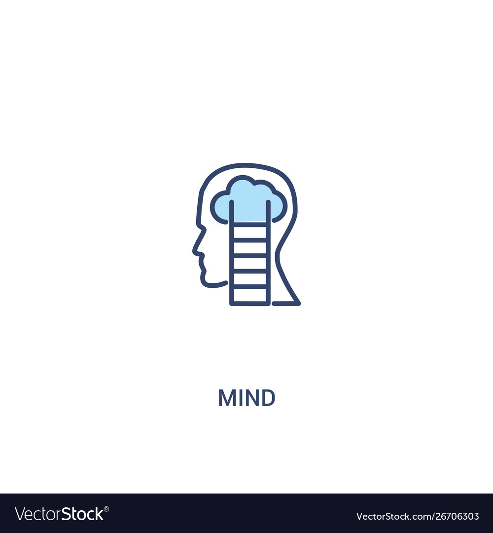 Mind concept 2 colored icon simple line element vector image Mind concept 2 colored icon simple line element