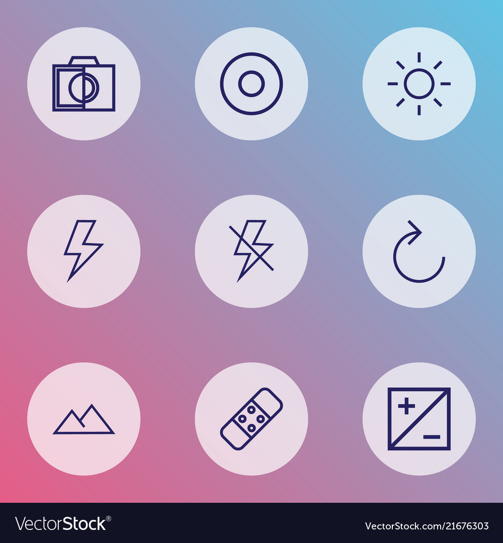 Picture icons line style set with reload Vector Image Picture icons line style set with reload