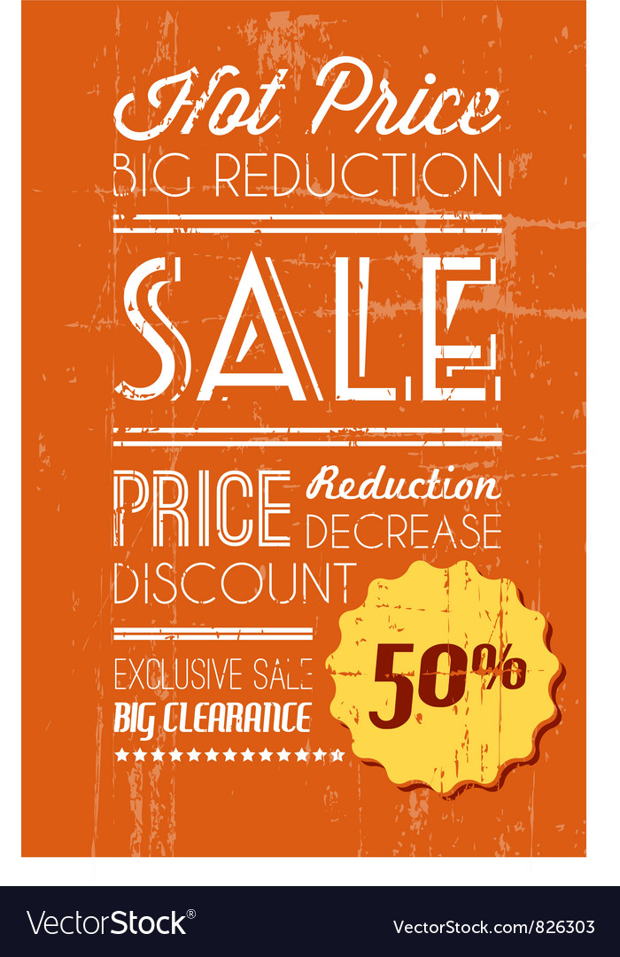 Retro sale background orange