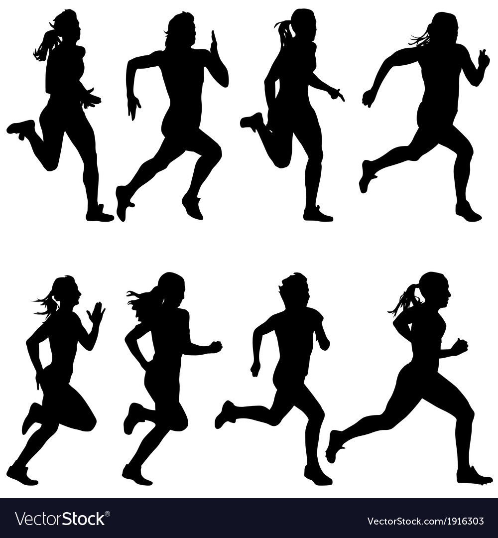 Running Silhouettes - Sprinting Women
