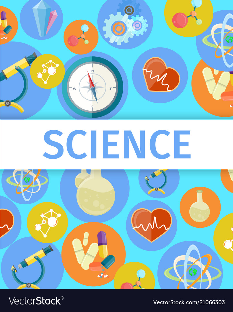 Science Inventions Colorful Poster Royalty Free Vector Image
