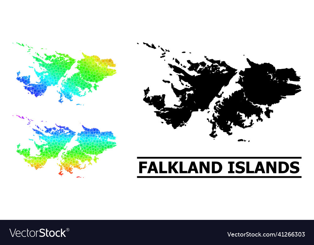 Spectrum gradient star mosaic map of falkland