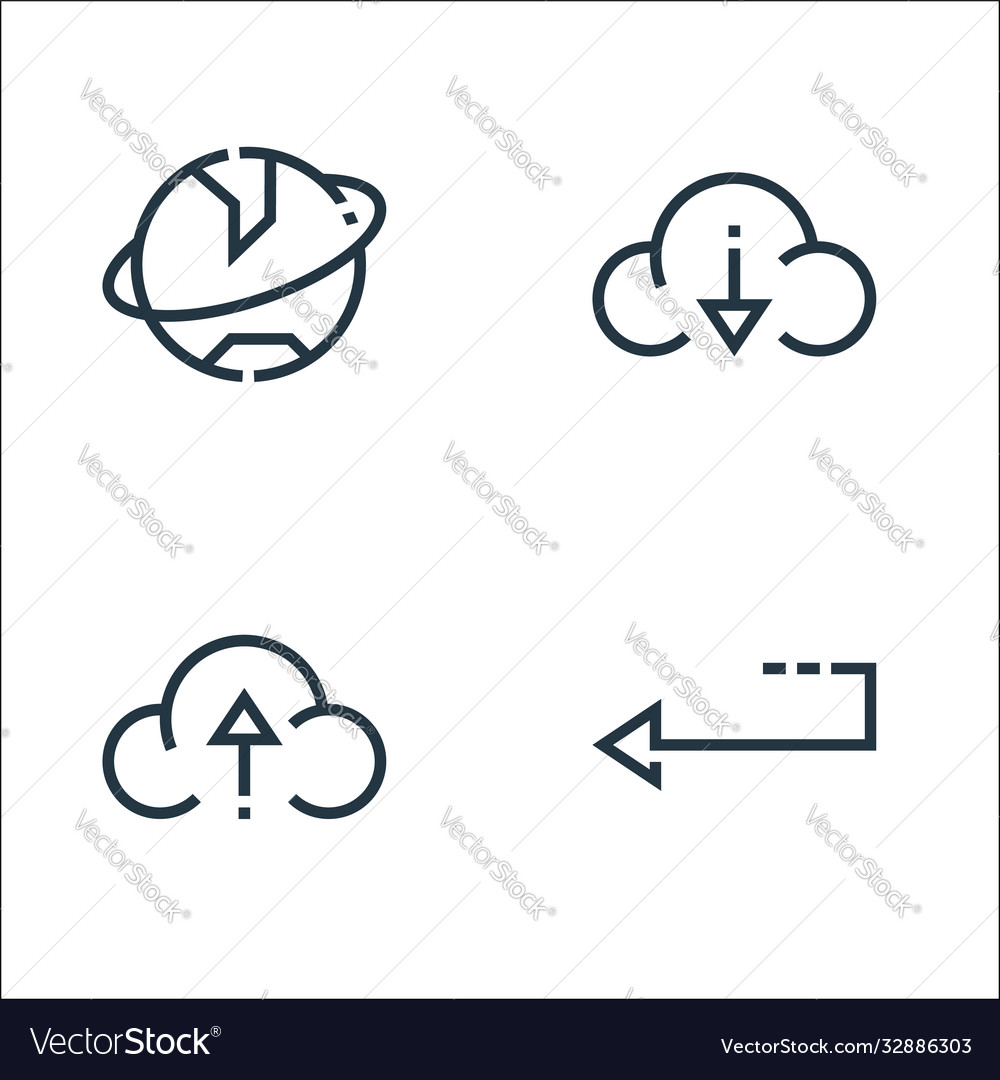 Web essentials line icons linear set quality vector image Web essentials line icons linear set quality