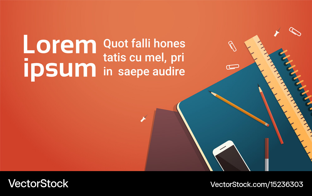 Workplace desk documents papers folder office Vector Image