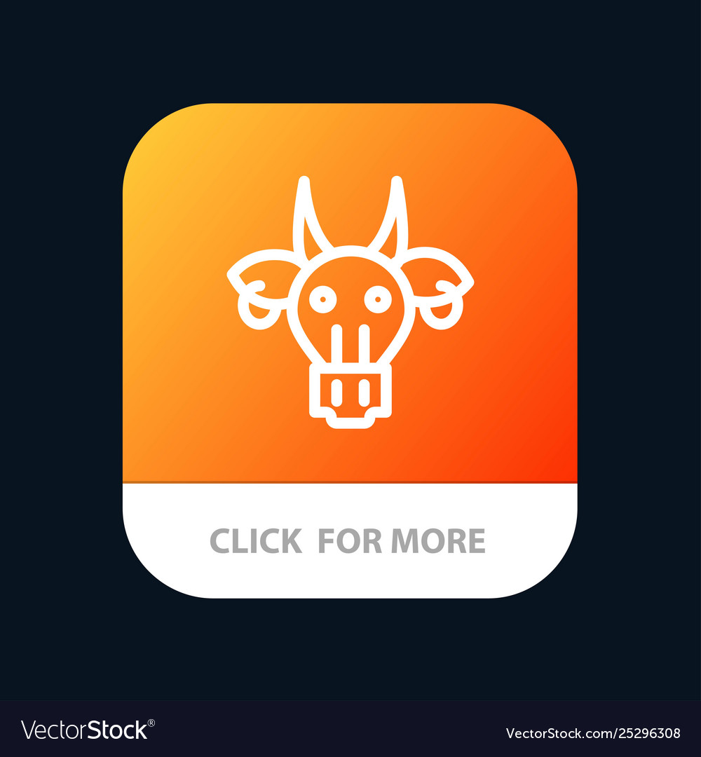 Adornment animals bull indian skull mobile app vector image Adornment animals bull indian skull mobile app