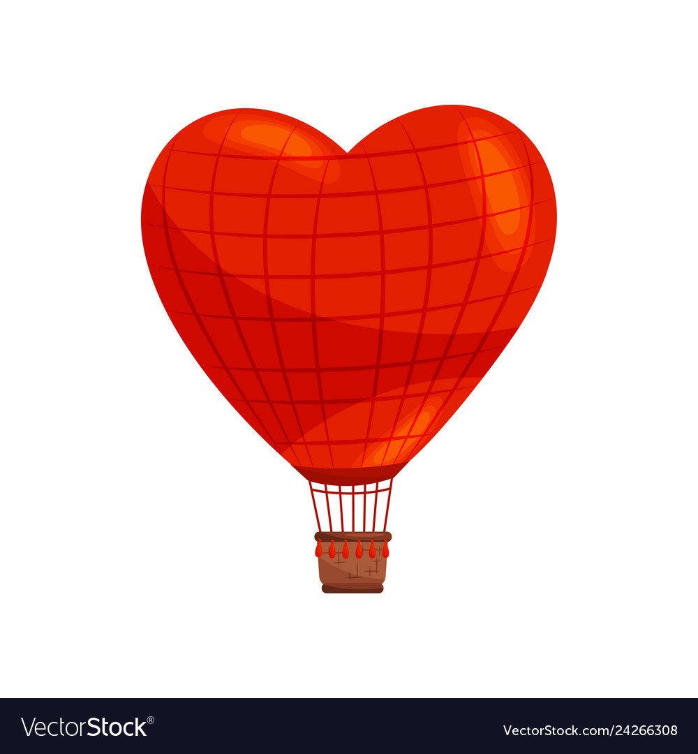 Cartoon air balloon heart shape Royalty Free Vector Image Cartoon air balloon heart shape Royalty Free Vector Image