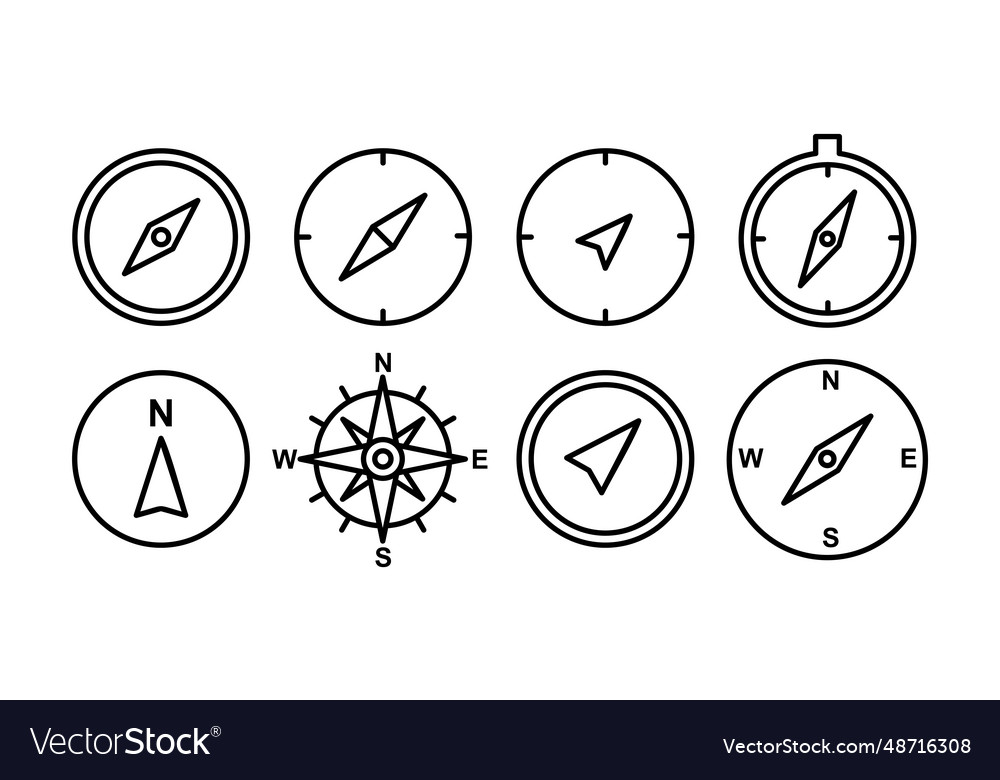 Compass icon navigation vector image Compass icon navigation