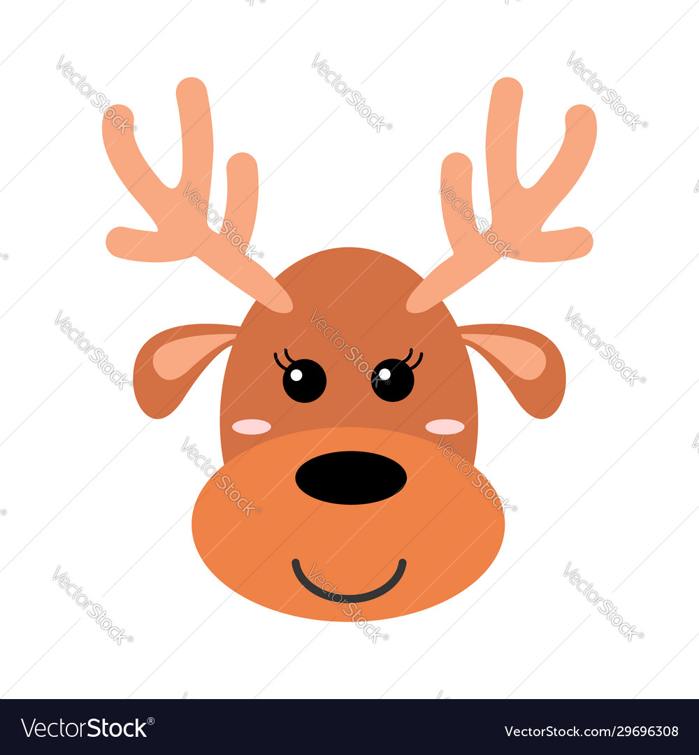 Cute hand drawn smiling deer cartoon zoo Vector Image Cute hand drawn smiling deer cartoon zoo Vector Image