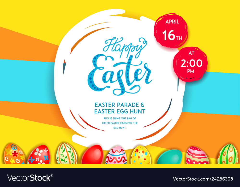 Easter holiday invitation vector image Easter holiday invitation