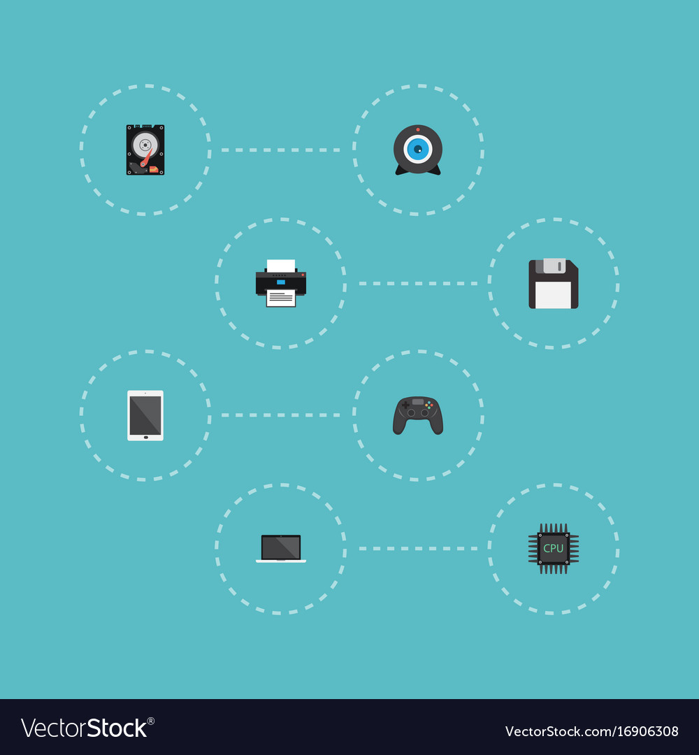 Flat icons hard disk controller palmtop