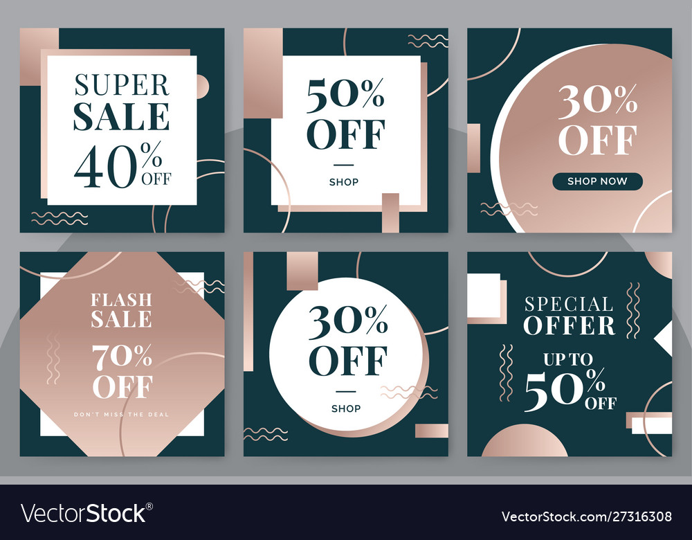 Modern sales banners social media vector image Modern sales banners social media