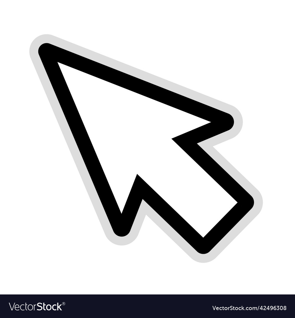 Mouse cursor icon with an edge