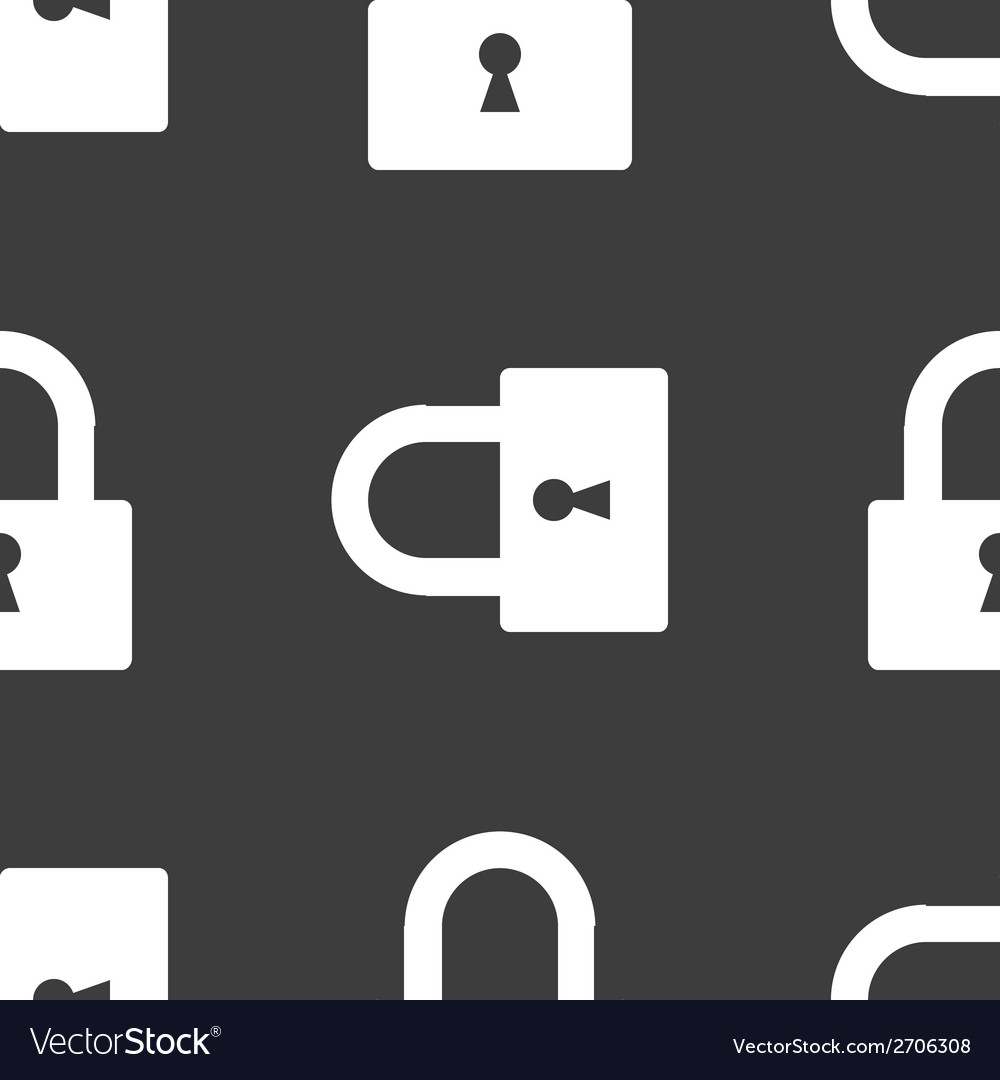 Padlock web icon flat design seamless pattern